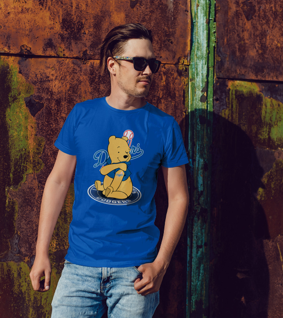 Dodgers Baseball Winnie The Pooh Los Angeles Dodgers T-Shirt