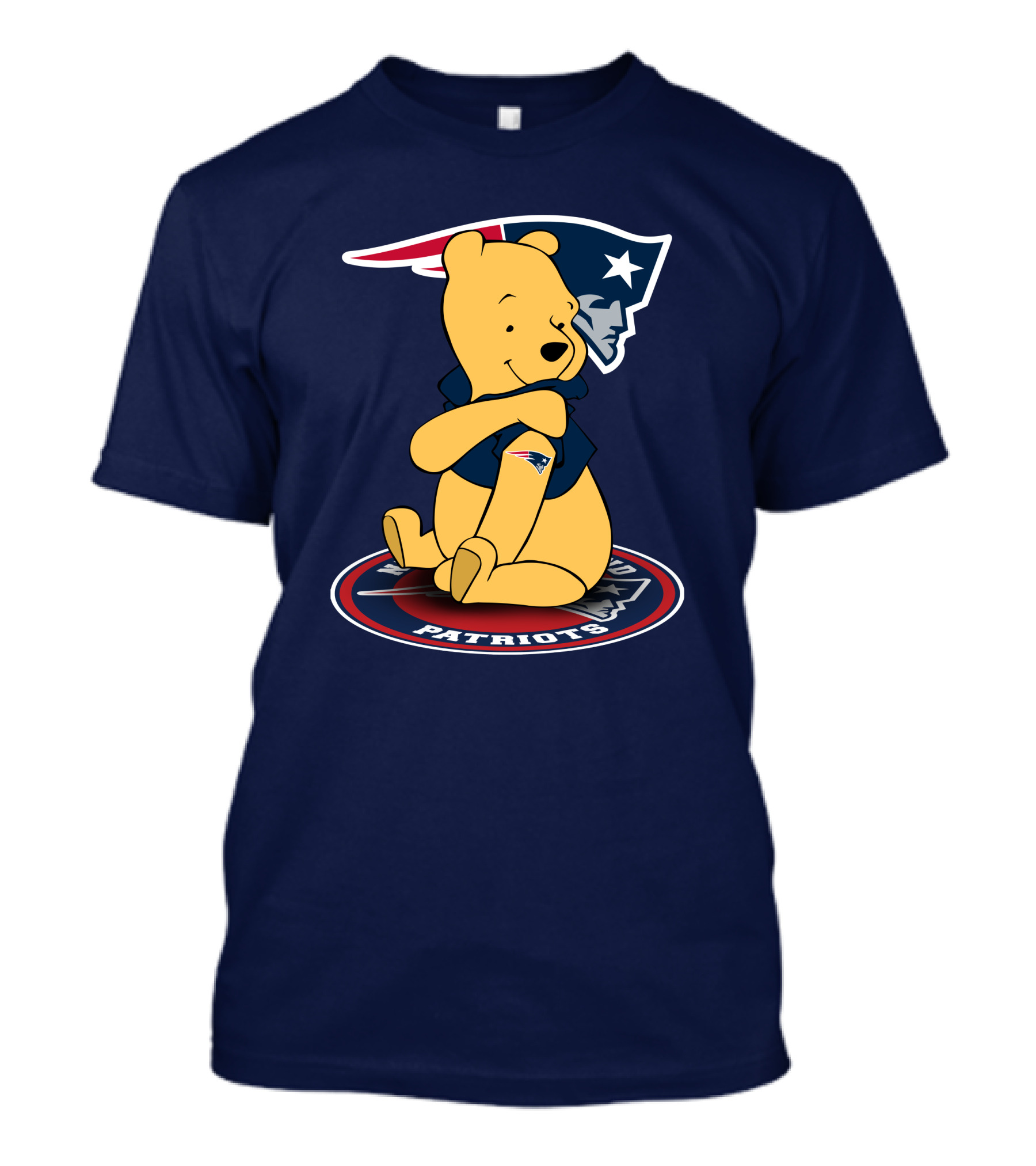 New England Patriots Winnie The Pooh Logo With Patriots Emblem T-Shirt