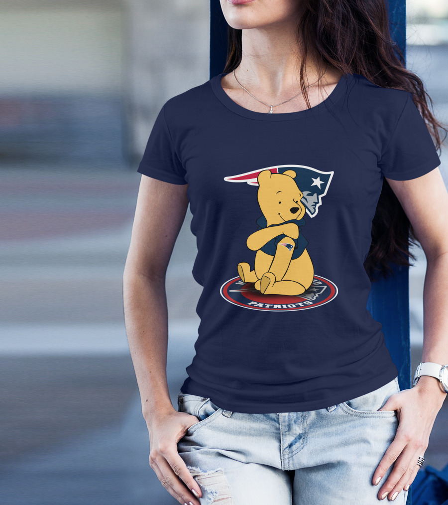 New England Patriots Winnie The Pooh Logo With Patriots Emblem T-Shirt