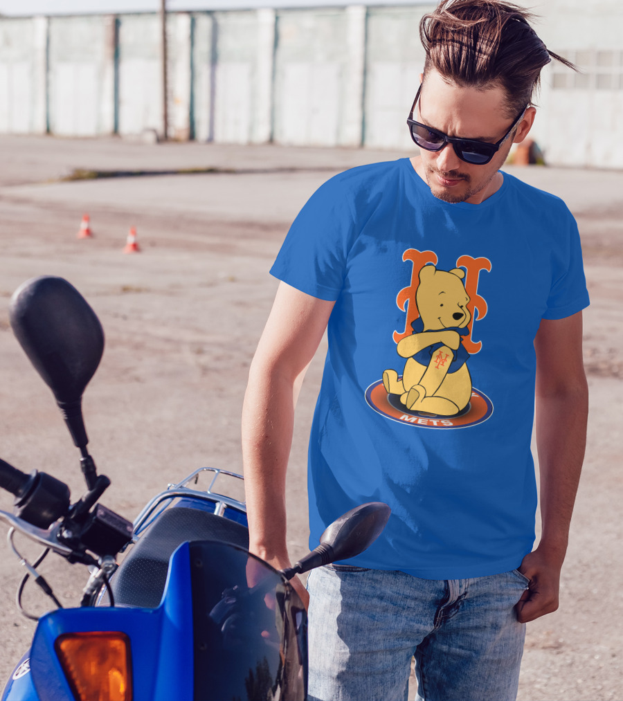 New York Mets Winnie The Pooh MLB Character Crossover T-Shirt