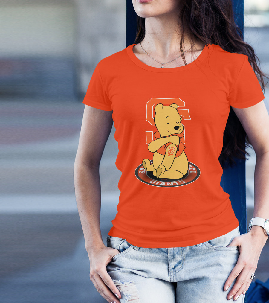 San Francisco Giants Winnie The Pooh Sitting With SF T-Shirt