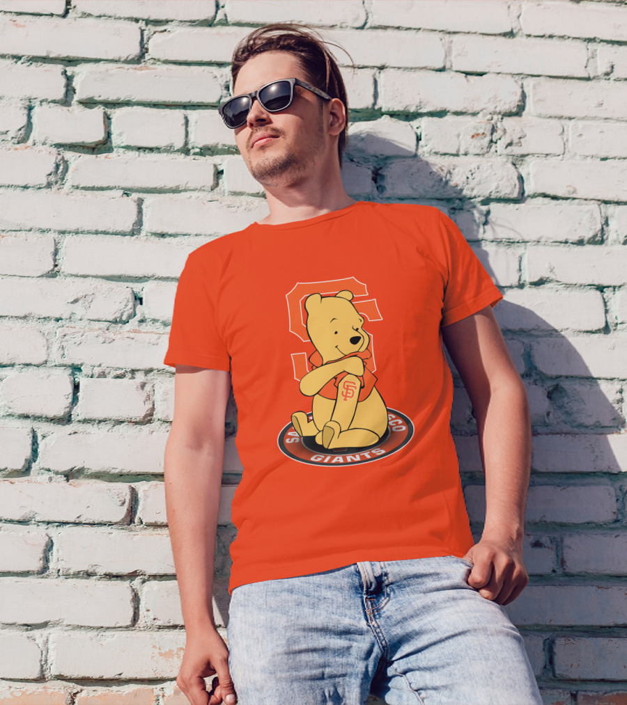 San Francisco Giants Winnie The Pooh Sitting With SF T-Shirt
