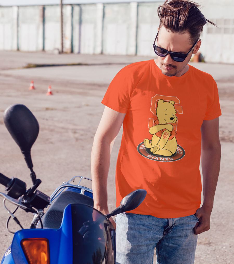 San Francisco Giants Winnie The Pooh Sitting With SF T-Shirt