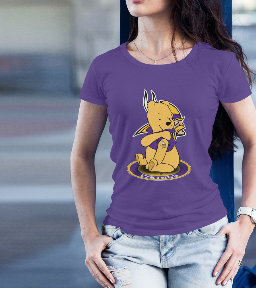 Winnie The Pooh Minnesota Vikings Crossover Fans T-Shirt