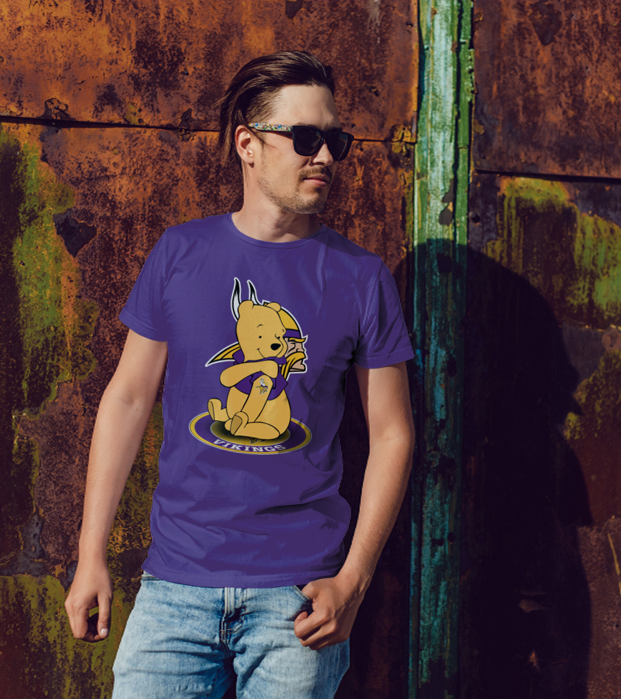 Winnie The Pooh Minnesota Vikings Crossover Fans T-Shirt