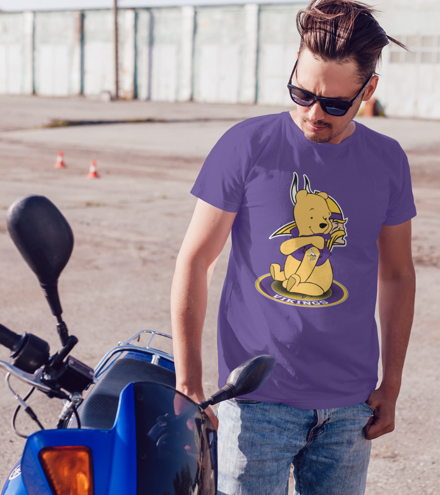 Winnie The Pooh Minnesota Vikings Crossover Fans T-Shirt