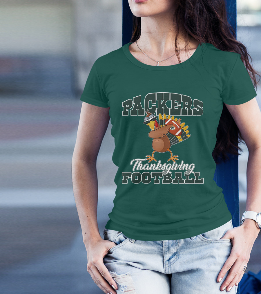 Packers Thanksgiving Football Turkey With Sunglasses T-Shirt