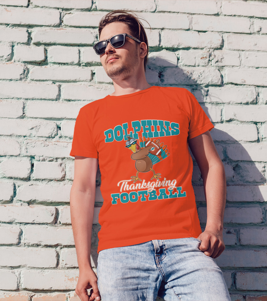 Dolphins Thanksgiving Football Turkey T-Shirt