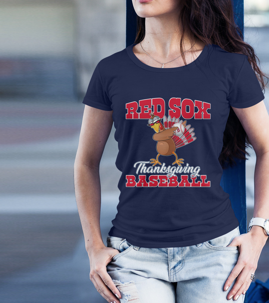 Red Sox Thanksgiving Baseball Turkey T-Shirt
