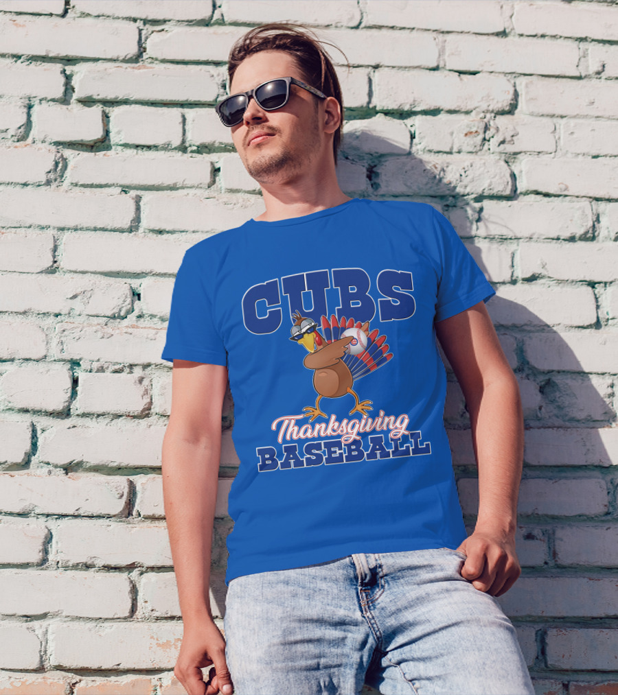 Cubs Thanksgiving Baseball Turkey T-Shirt