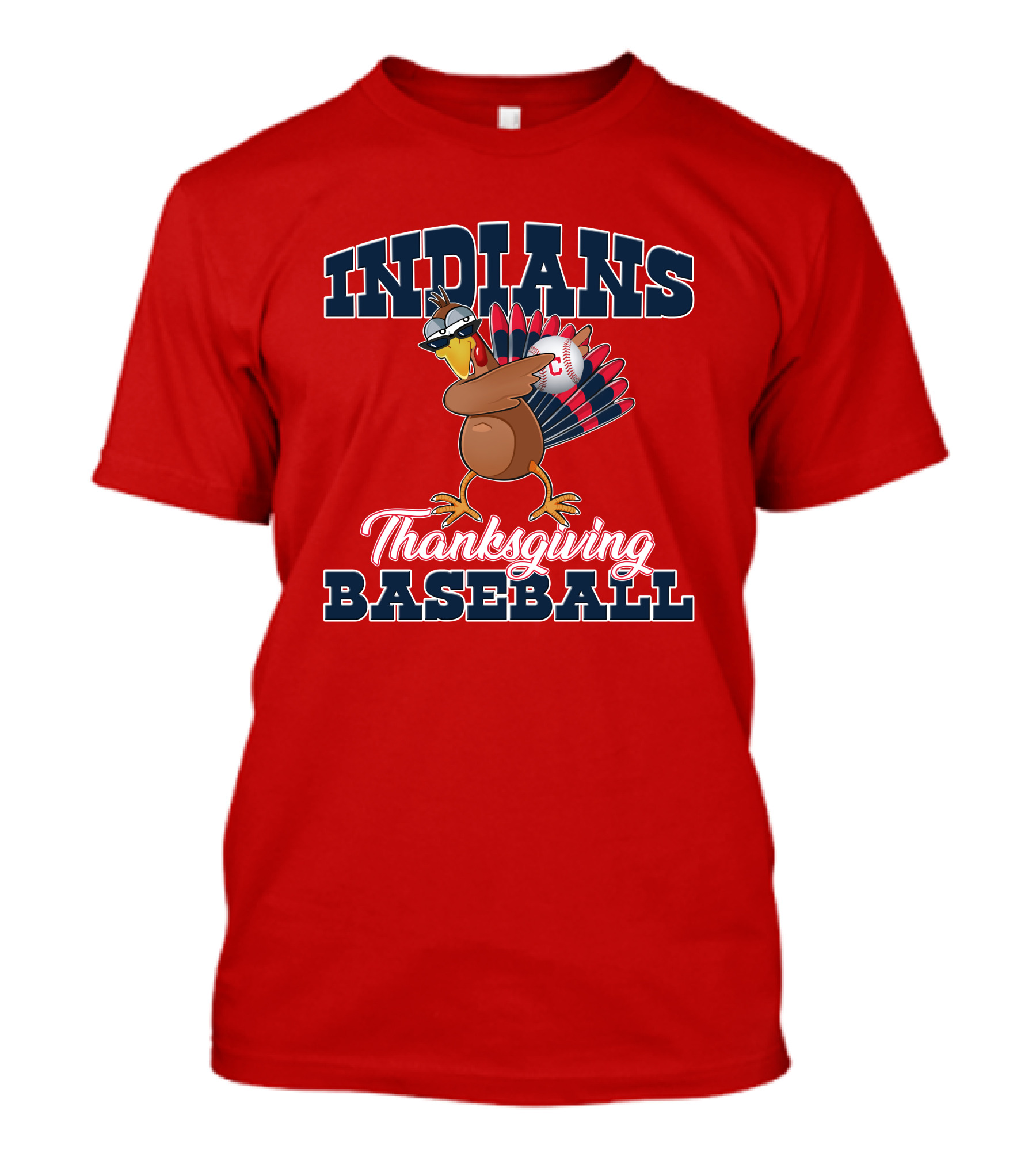 Indians Thanksgiving Baseball Turkey T-Shirt