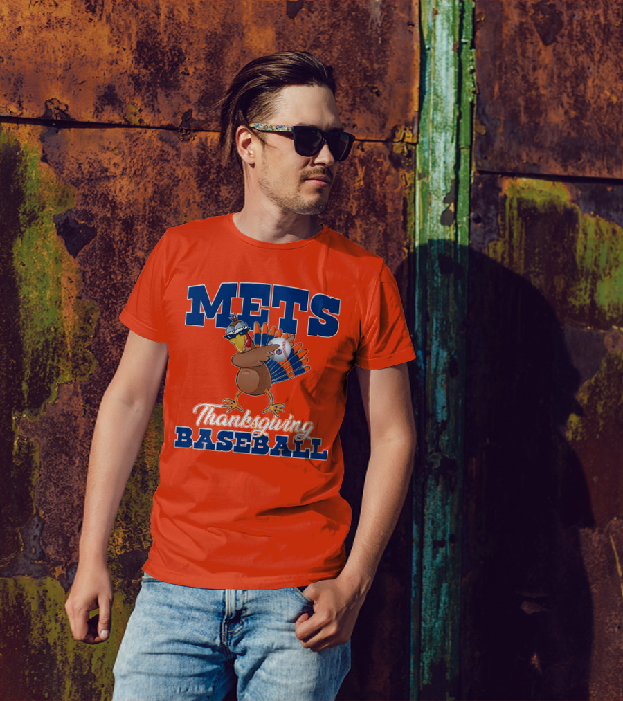 Mets Thanksgiving Baseball Turkey T-Shirt
