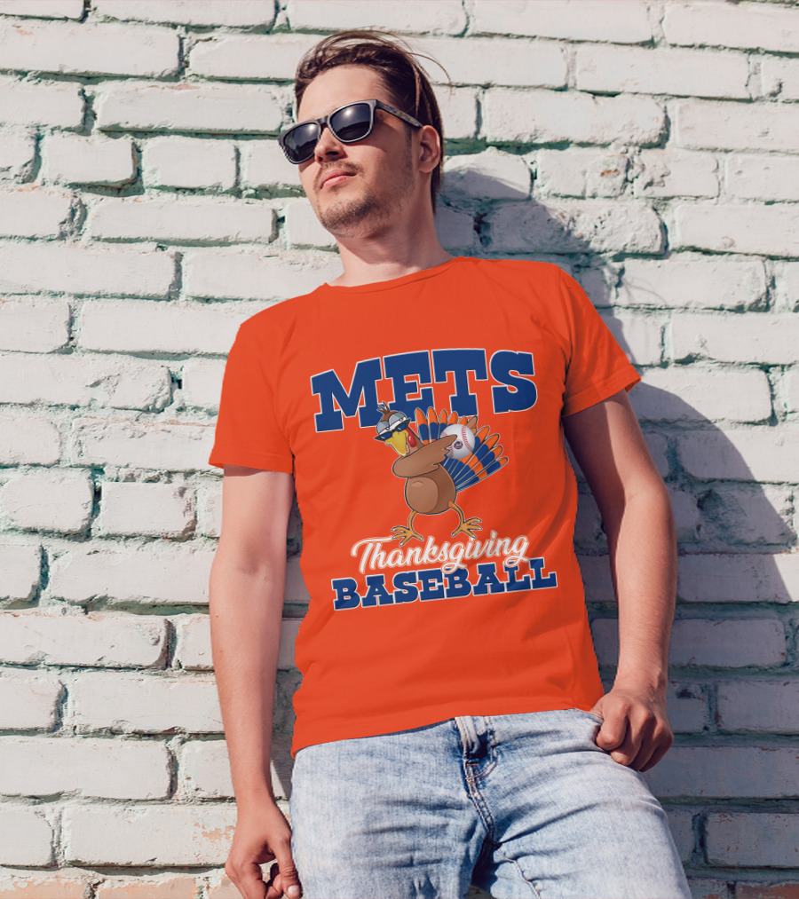 Mets Thanksgiving Baseball Turkey T-Shirt