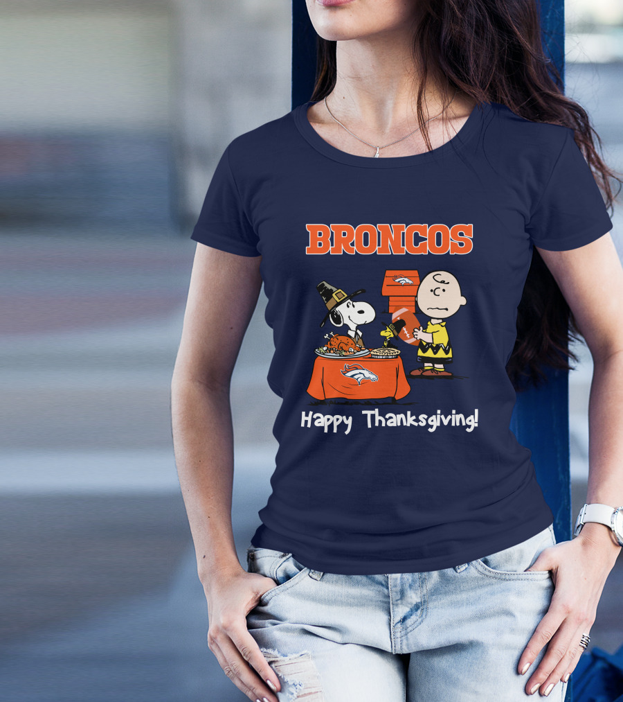 Broncos Snoopy Charlie Brown Thanksgiving T-Shirt
