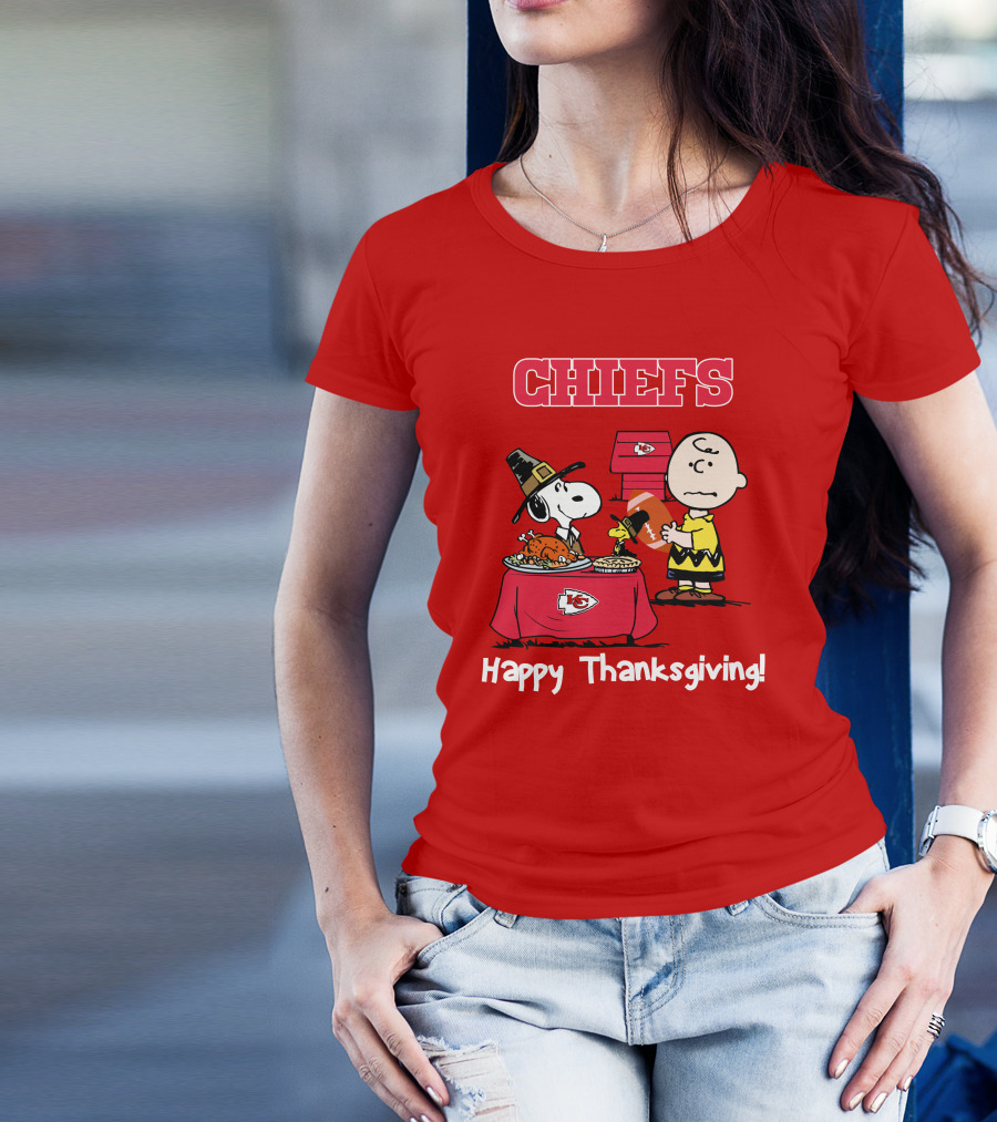 Chiefs Snoopy Charlie Brown Thanksgiving Kansas City Football T-Shirt