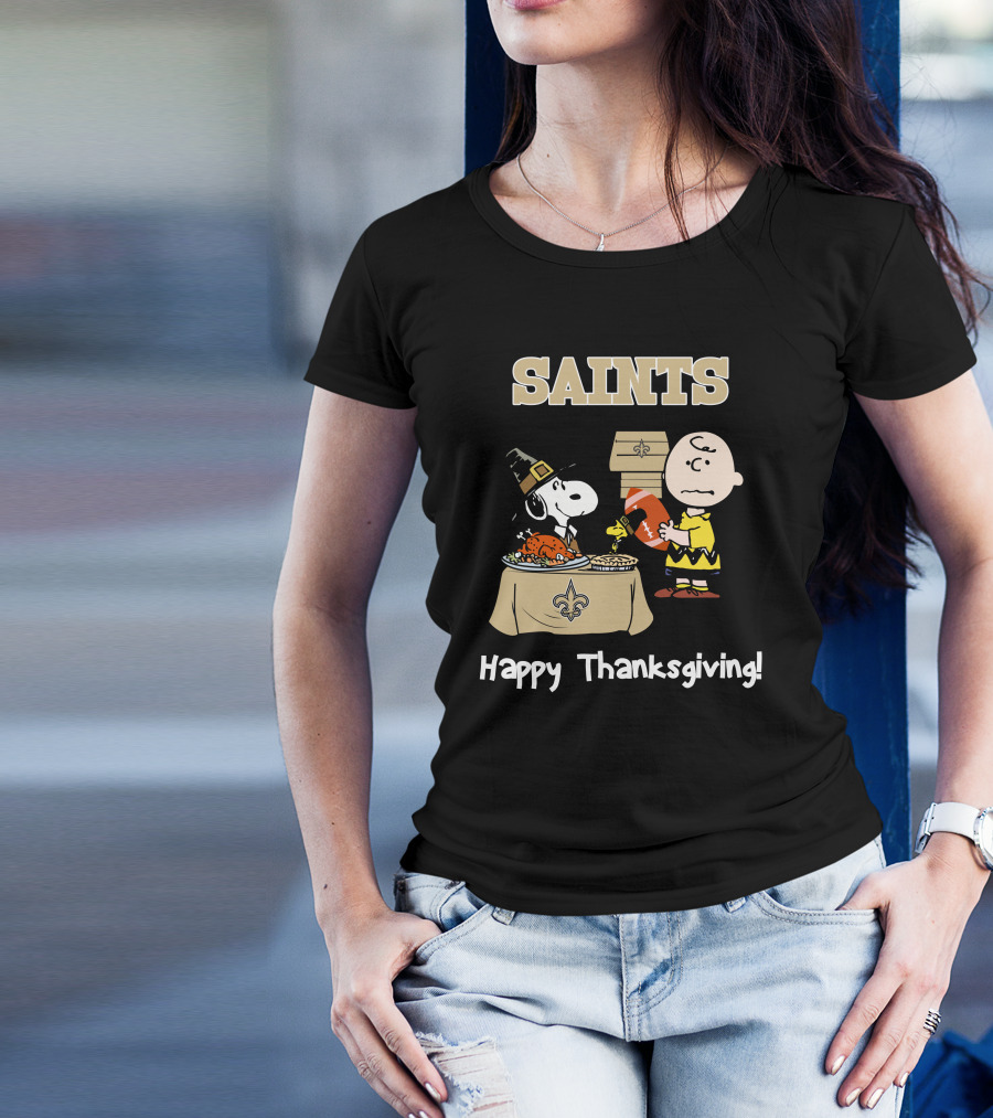 SAINTS New Orleans Happy Thanksgiving Snoopy T-Shirt