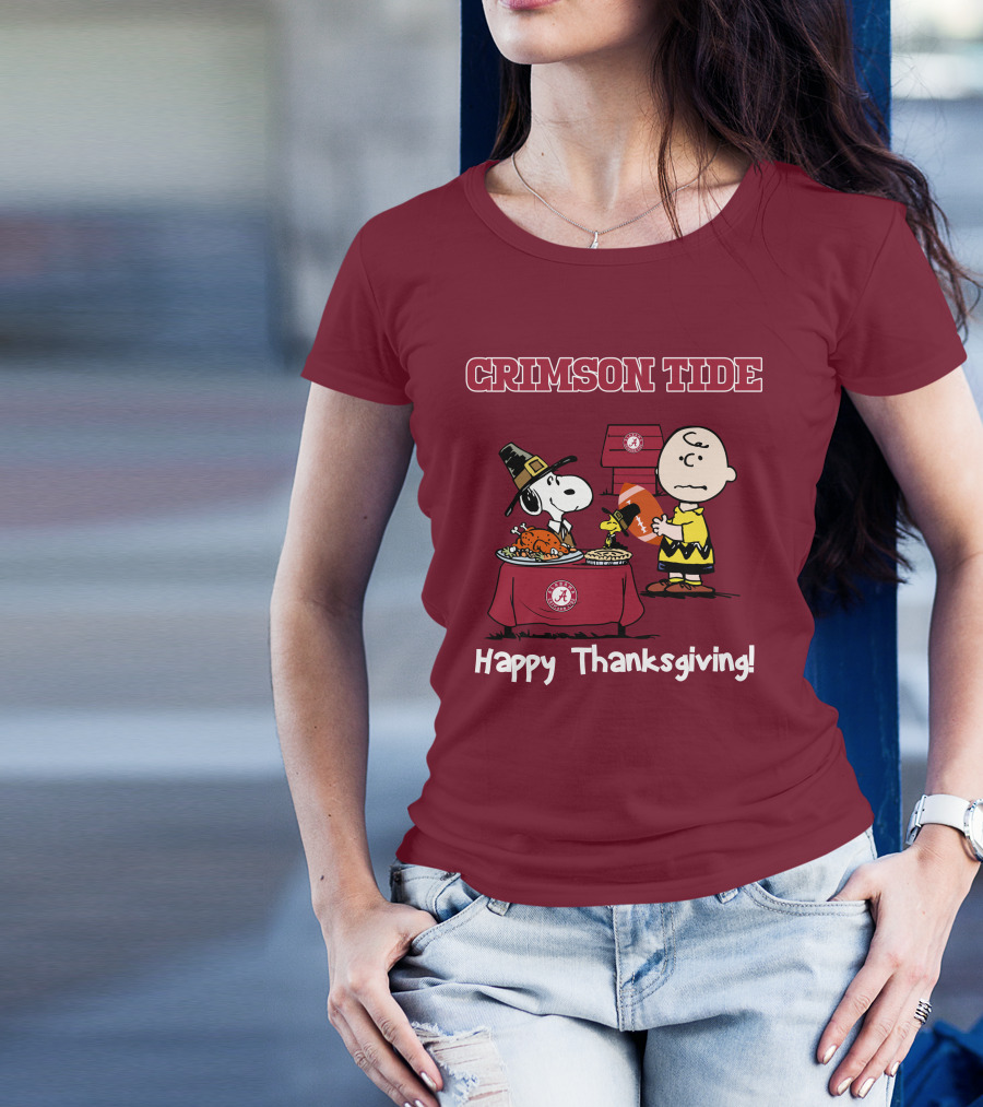 Crimson Tide Snoopy And Charlie Brown Thanksgiving T-Shirt