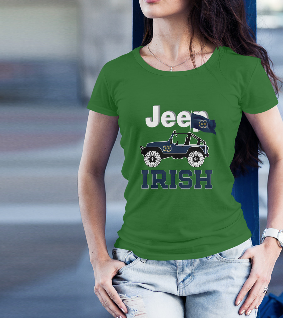 Jeep Notre Dame Fighting Irish Flag T-Shirt