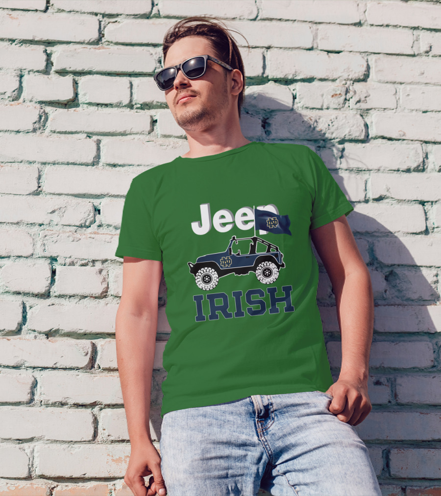 Jeep Notre Dame Fighting Irish Flag T-Shirt
