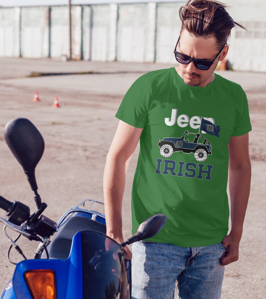 Jeep Notre Dame Fighting Irish Flag T-Shirt