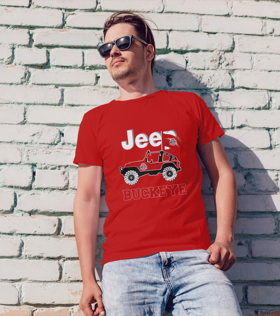 Jeep Ohio State Buckeye Red Flag Adventure T-Shirt