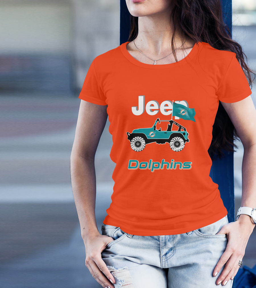 Jeep Dolphins Miami Flag Adventure T-Shirt