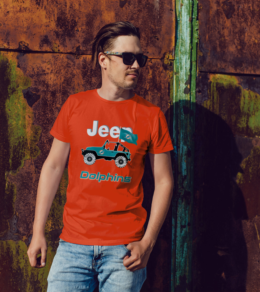 Jeep Dolphins Miami Flag Adventure T-Shirt