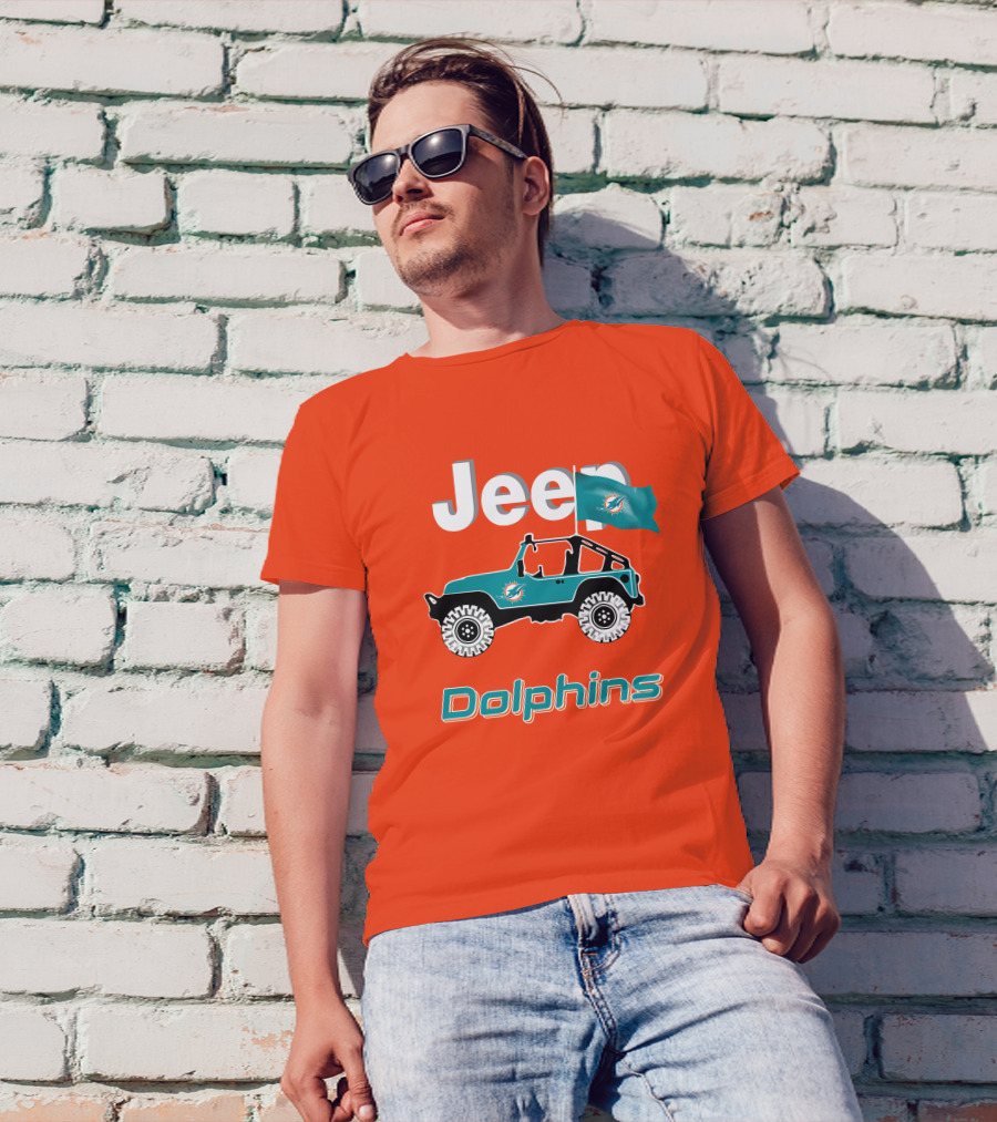 Jeep Dolphins Miami Flag Adventure T-Shirt