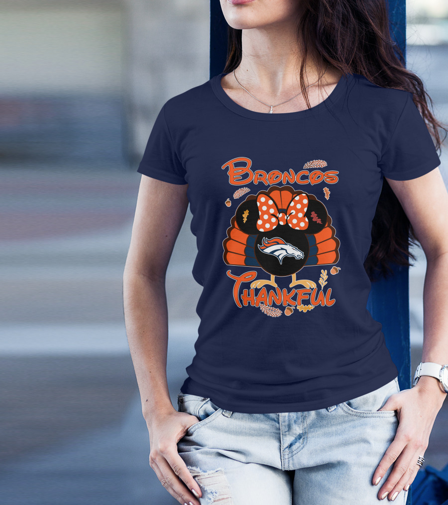 Broncos Thankful Denver Minnie Thanksgiving T-Shirt