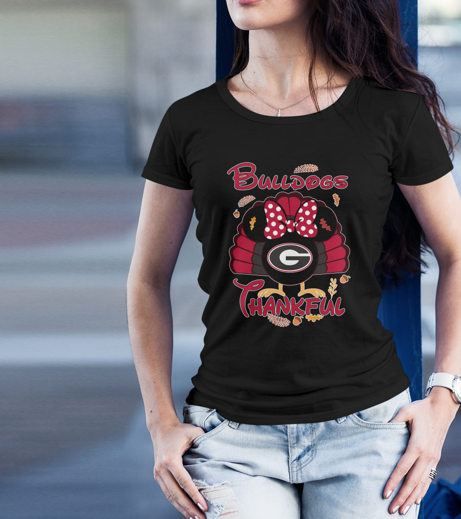 Bulldogs Thankful Georgia Minnie Thanksgiving T-Shirt