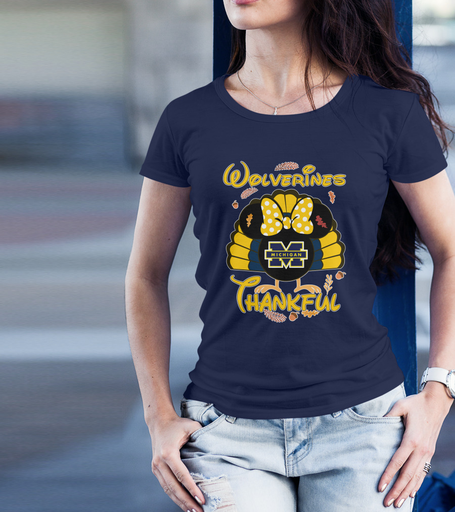 Wolverines Thankful Michigan Minnie T-Shirt