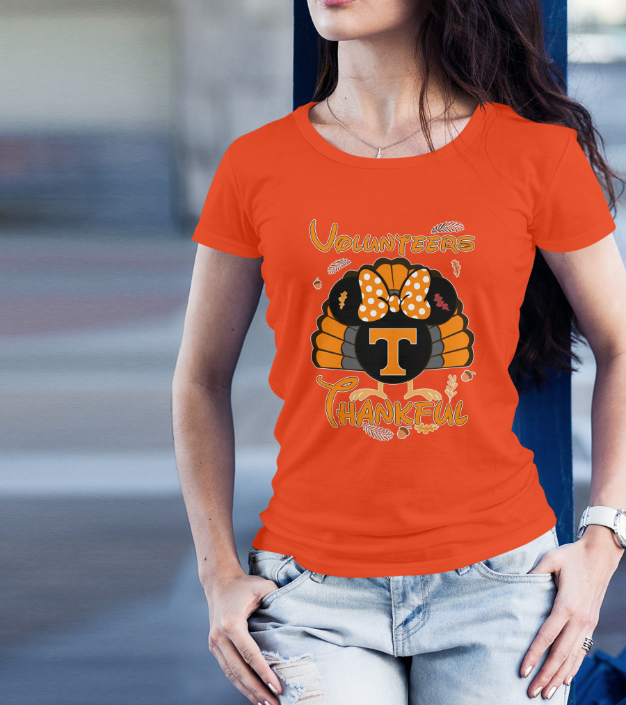 Volunteers Thankful Tennessee Minnie Thanksgiving T-Shirt