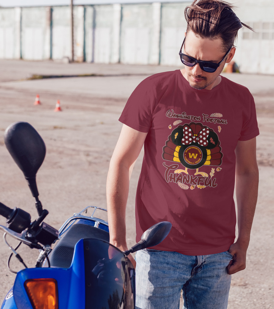 Washington Football Team Minnie Thankful Thanksgiving T-Shirt