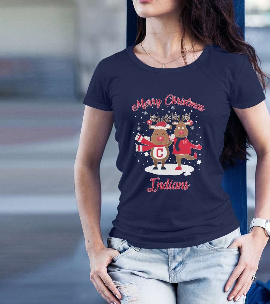 Merry Christmas Indians Reindeer With C T-Shirt