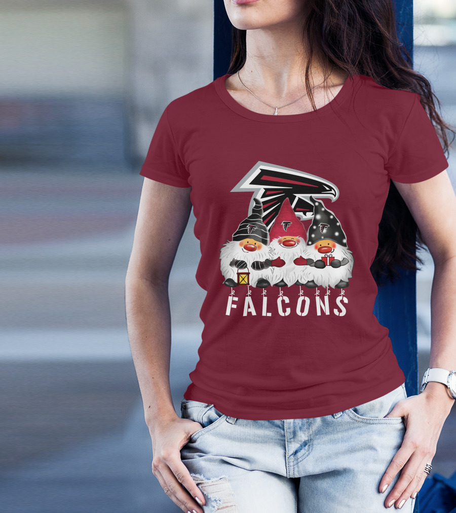 Atlanta Falcons Merry Christmas Happy Holidays Gnomes T-Shirt