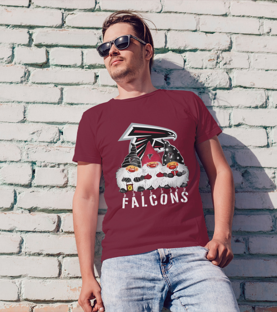 Atlanta Falcons Merry Christmas Happy Holidays Gnomes T-Shirt