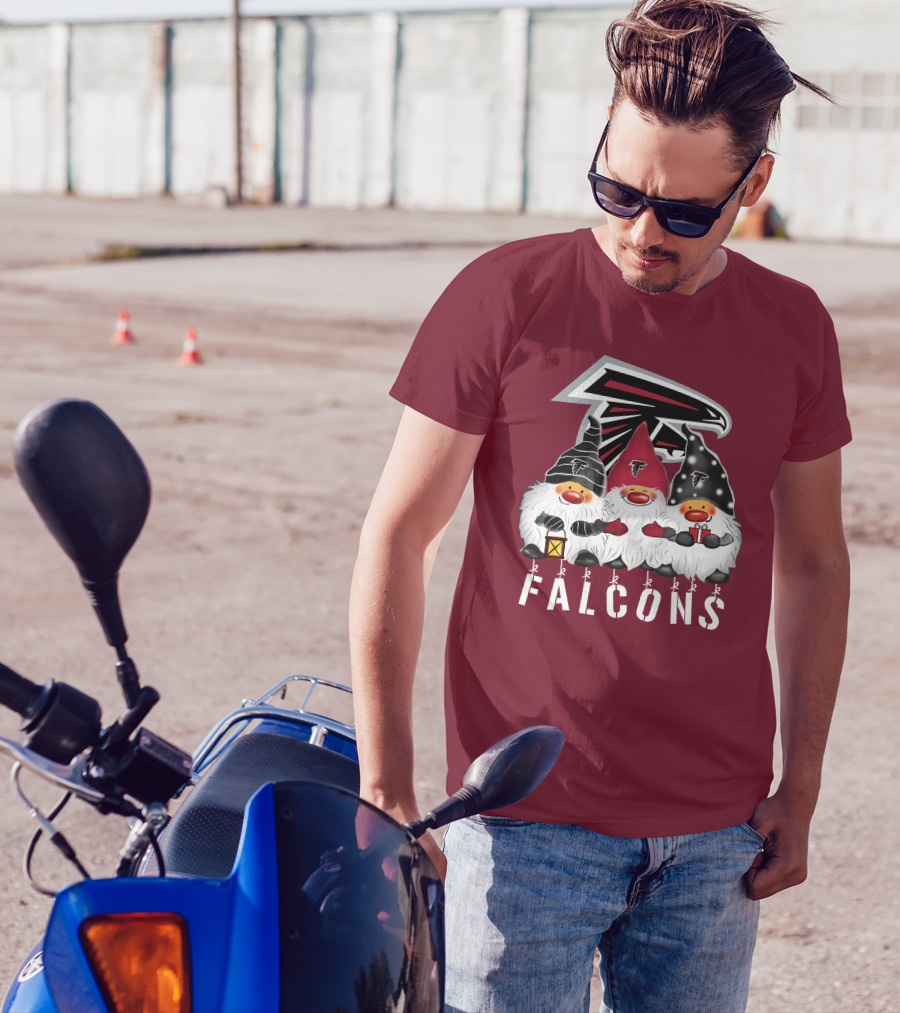 Atlanta Falcons Merry Christmas Happy Holidays Gnomes T-Shirt