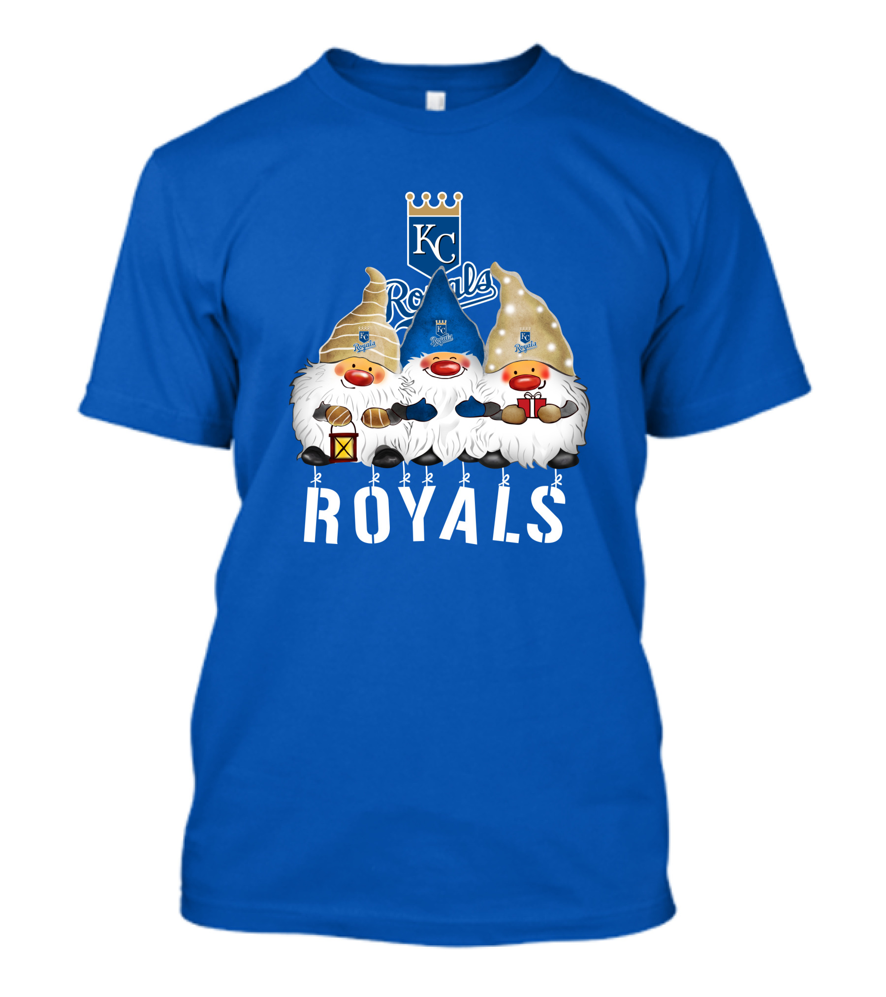 Kansas City Royals Merry Christmas Happy Holidays Gnomes T-Shirt