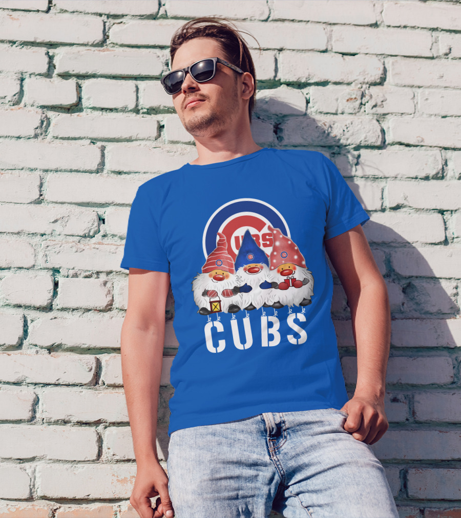 Chicago Cubs Merry Christmas Happy Holidays Festive Gnomes T-Shirt