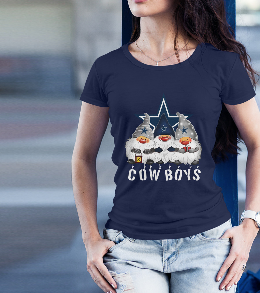 Dallas Cowboys Christmas Gnomes Merry Holidays T-Shirt