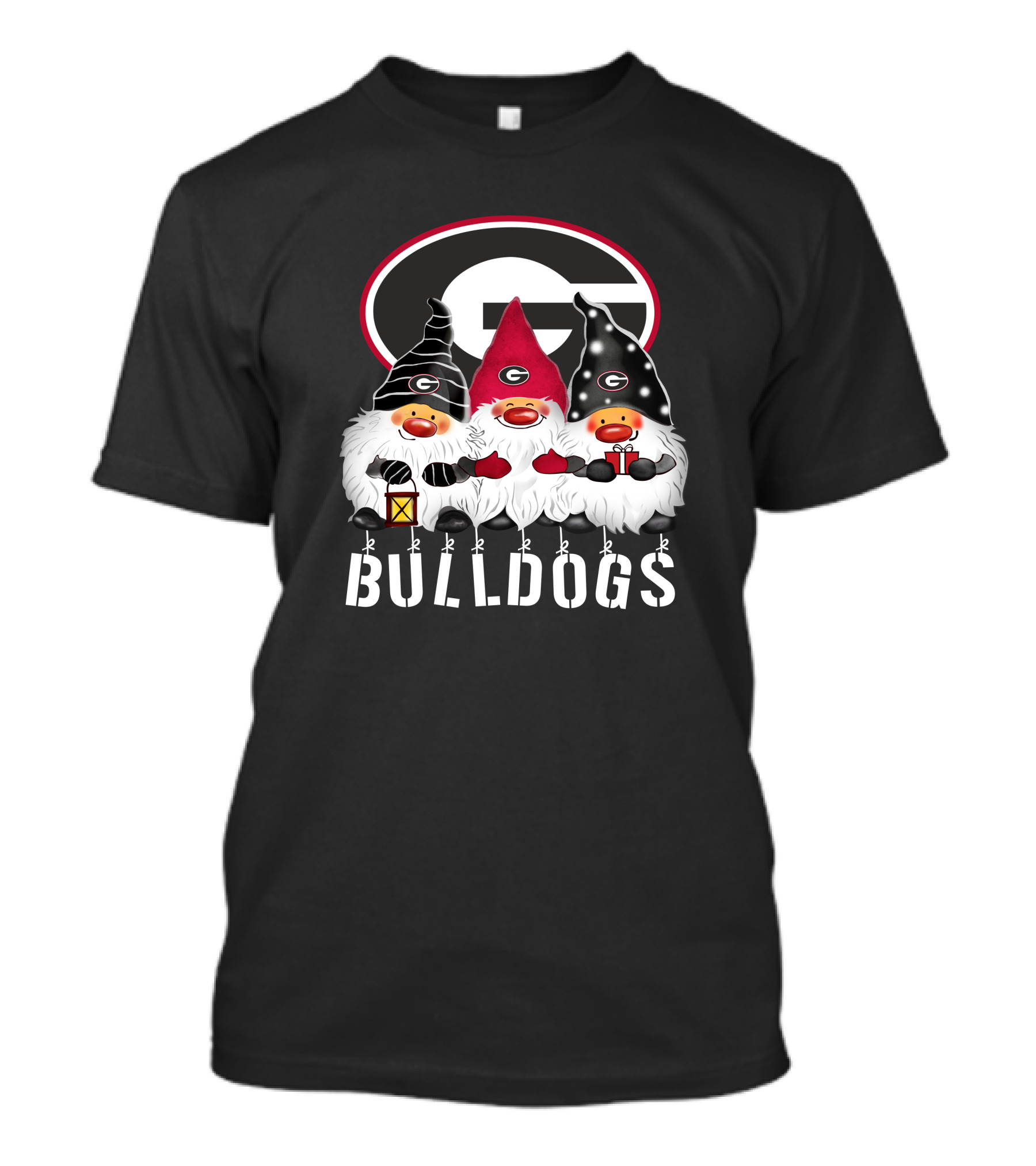 Georgia Bulldogs Merry Christmas Happy Holidays Gnomes T-Shirt