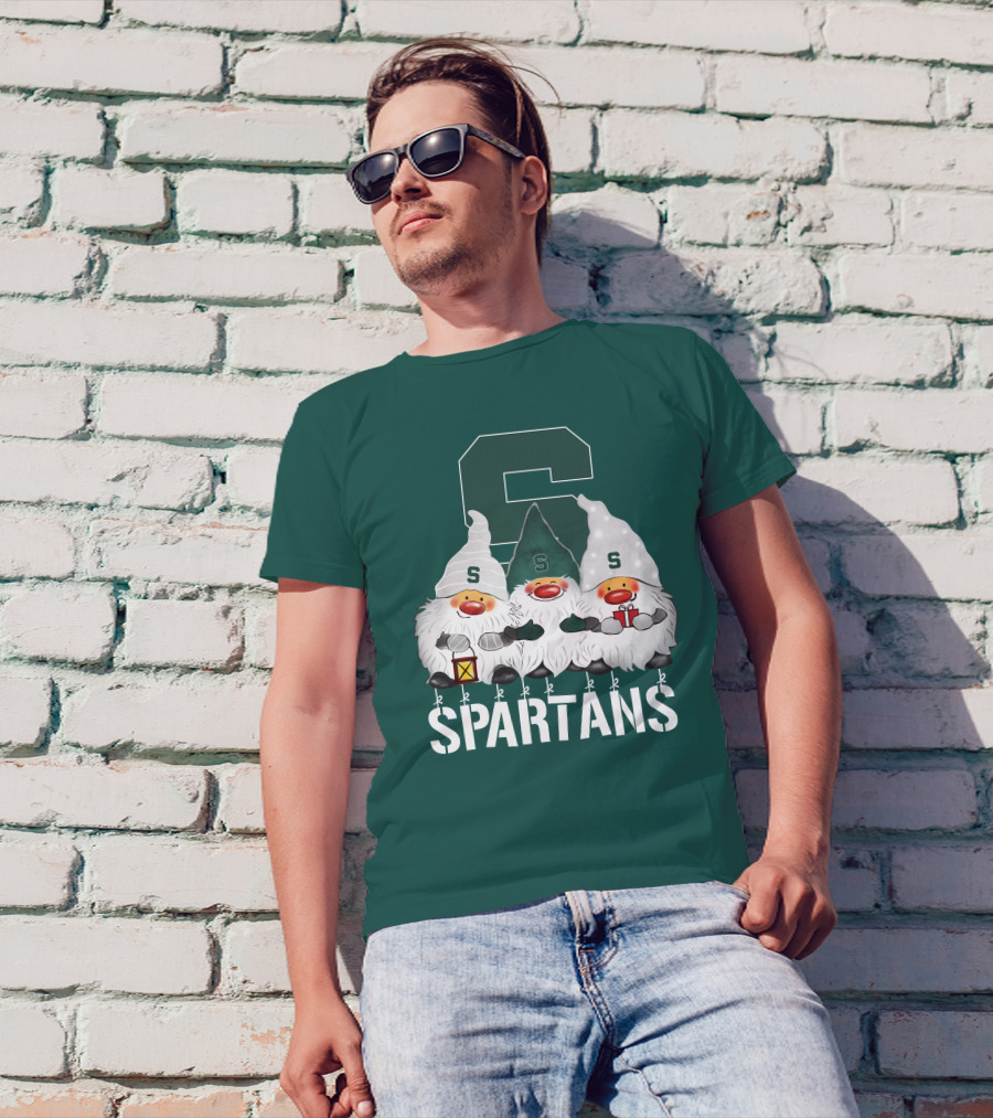 Michigan State Spartans Christmas Gnomes Holiday Celebrations T-Shirt