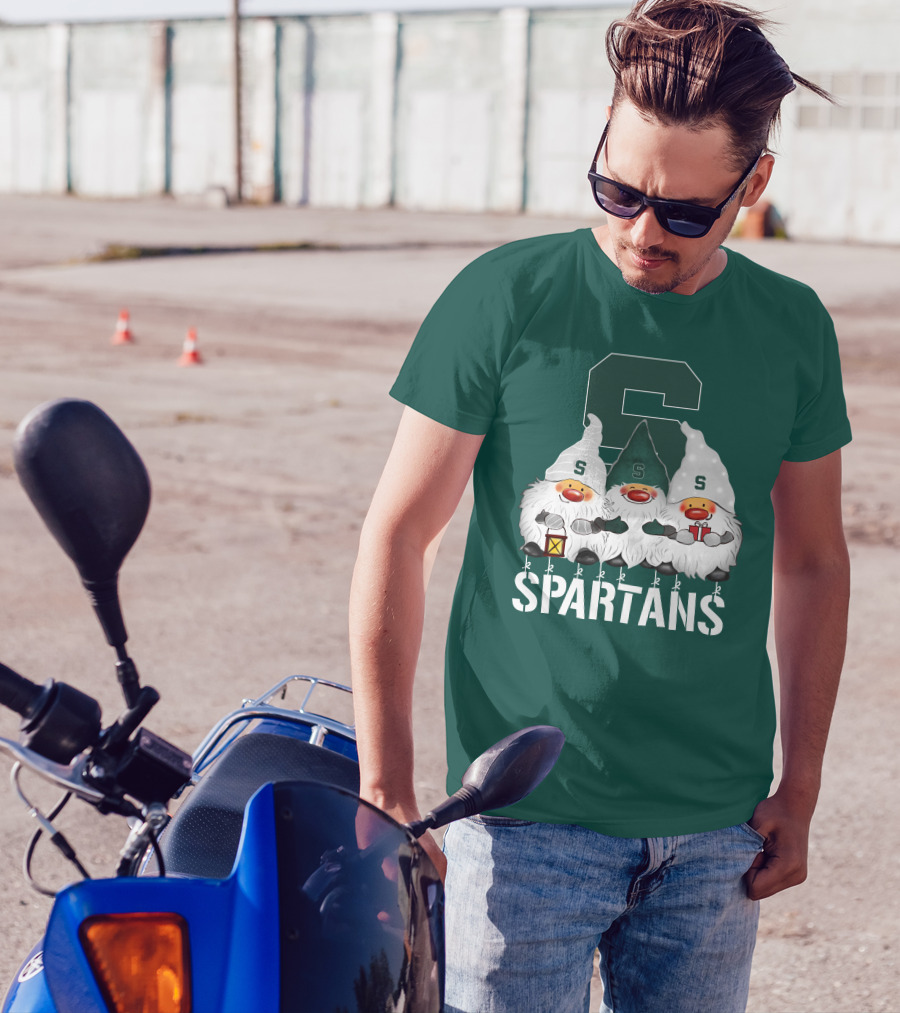 Michigan State Spartans Christmas Gnomes Holiday Celebrations T-Shirt
