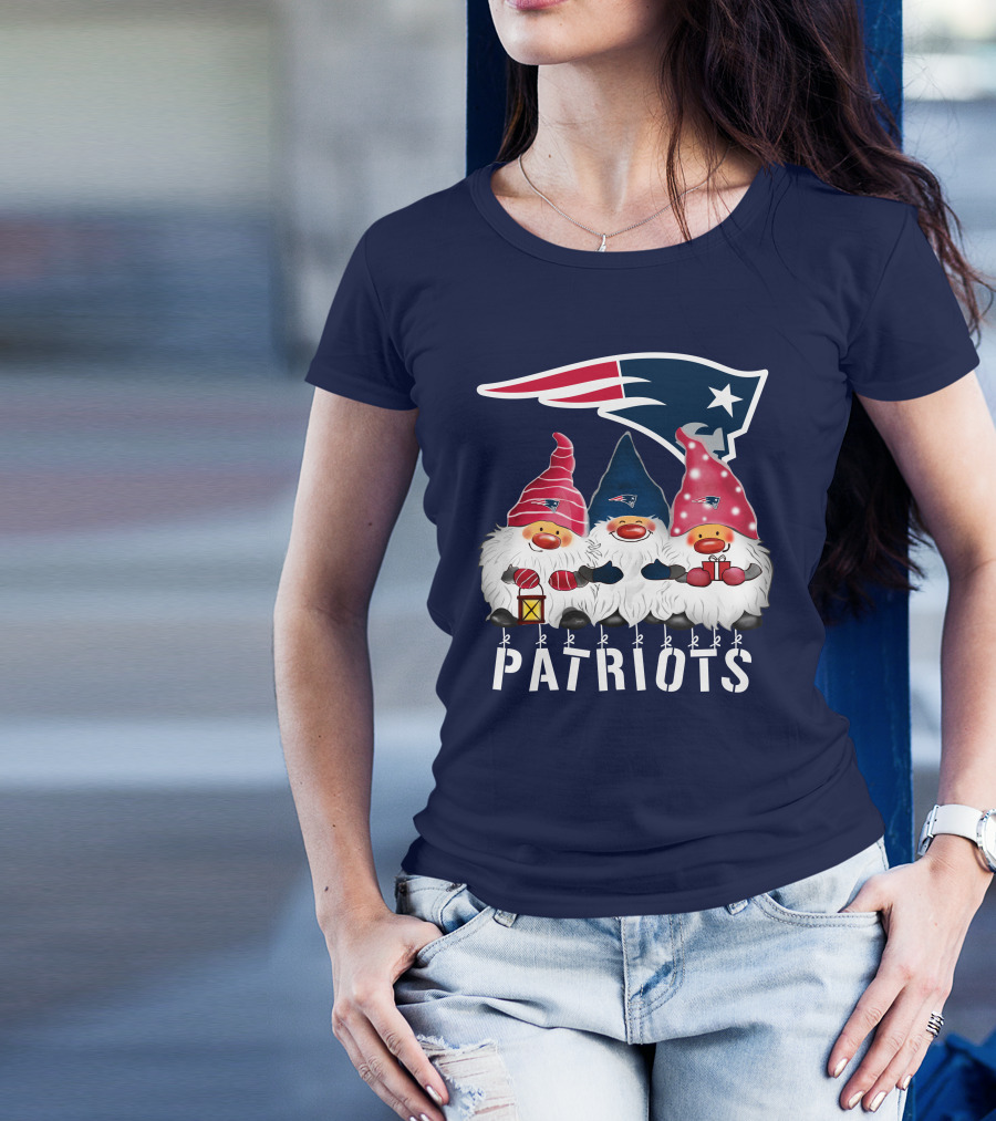 New England Patriots Merry Christmas Happy Holidays Gnomes NFL T-Shirt