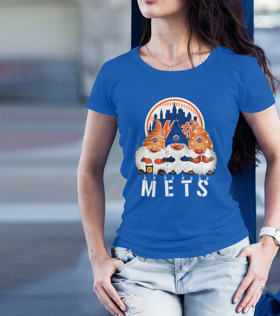 New York Mets Merry Christmas Happy Holidays Gnomes T-Shirt