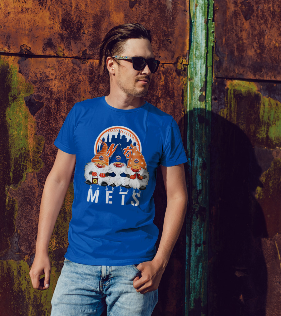 New York Mets Merry Christmas Happy Holidays Gnomes T-Shirt