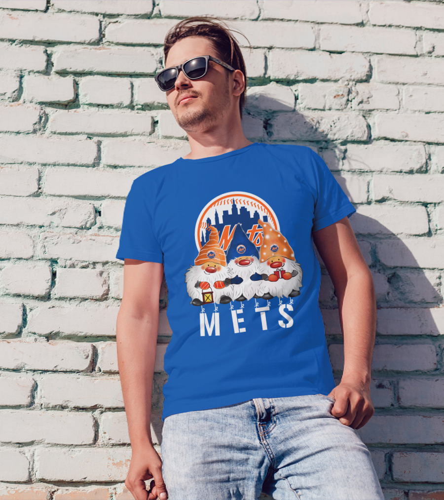 New York Mets Merry Christmas Happy Holidays Gnomes T-Shirt