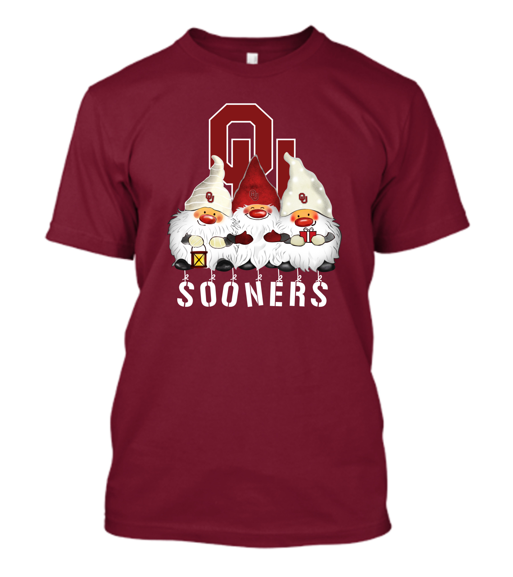Oklahoma Sooners Christmas Gnomes Happy Holidays T-Shirt