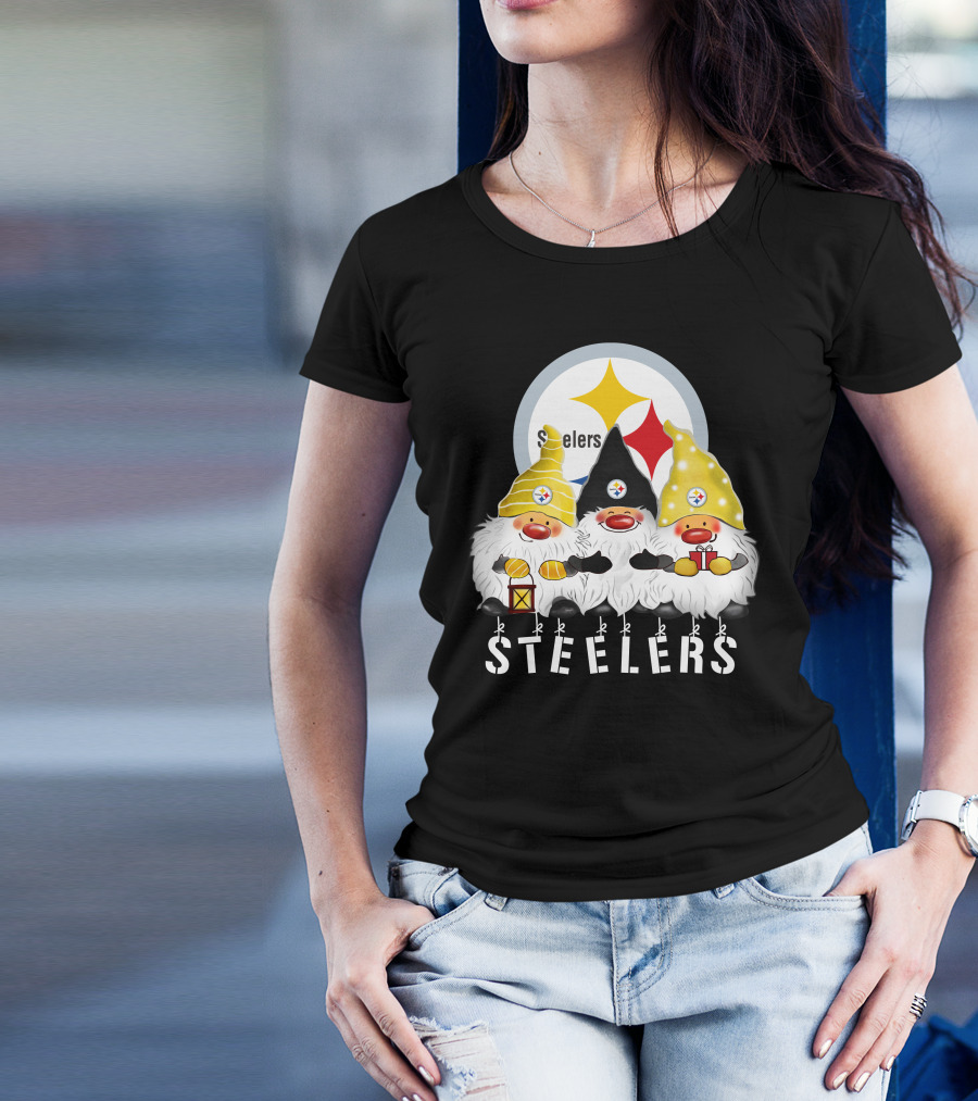 Steelers Merry Christmas Happy Holidays Gnomes T-Shirt