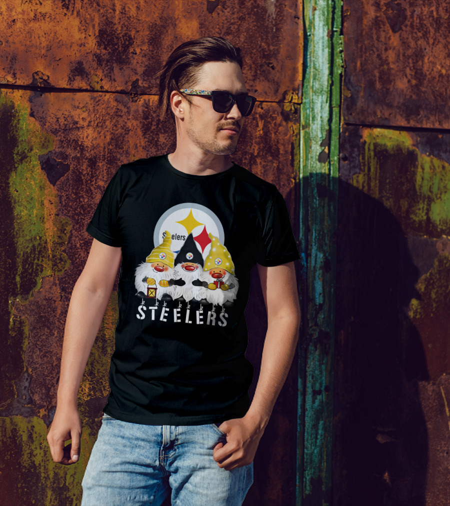 Steelers Merry Christmas Happy Holidays Gnomes T-Shirt